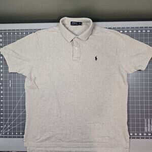 Polo Ralph Lauren Shirt XL Gray Golf Preppy Casual Essential Academia Knit Class